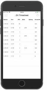 Screenshot RA-MICRO Zeiterfassung APP
